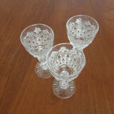 Set de 3 verres ancien cristal st Louis