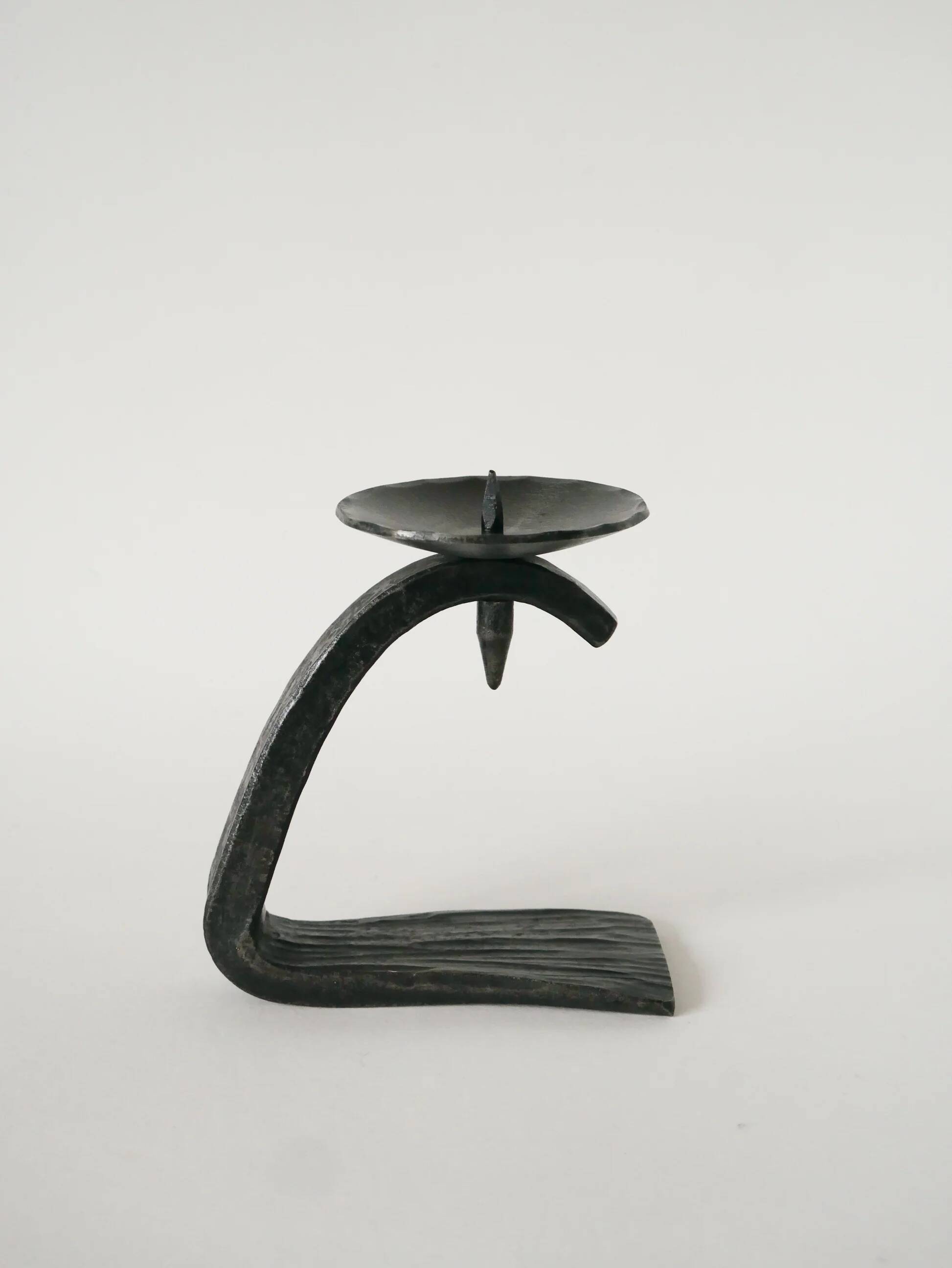 Wrought iron candlestick, brutalist, 1940