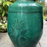Pair of Japanese enameled stoneware vases
