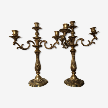 Pair brass candlesticks