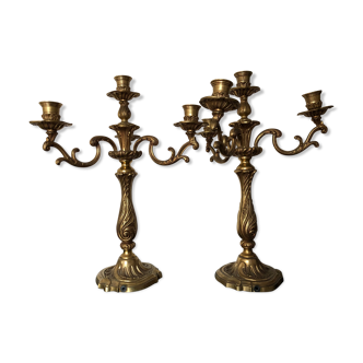 Pair brass candlesticks