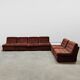 Canapé modulable vintage en velours rembourré « Sunset brown »