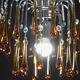 Set of 2 The Amber Crown, Murano Chandelier Amber and Crystal Drops, 1970s