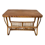 Vintage rattan magazine table