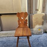 1960s solid wood folk chair