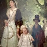 Oil on canvas The walk by Ludwig KNAUS (1829-1910)
