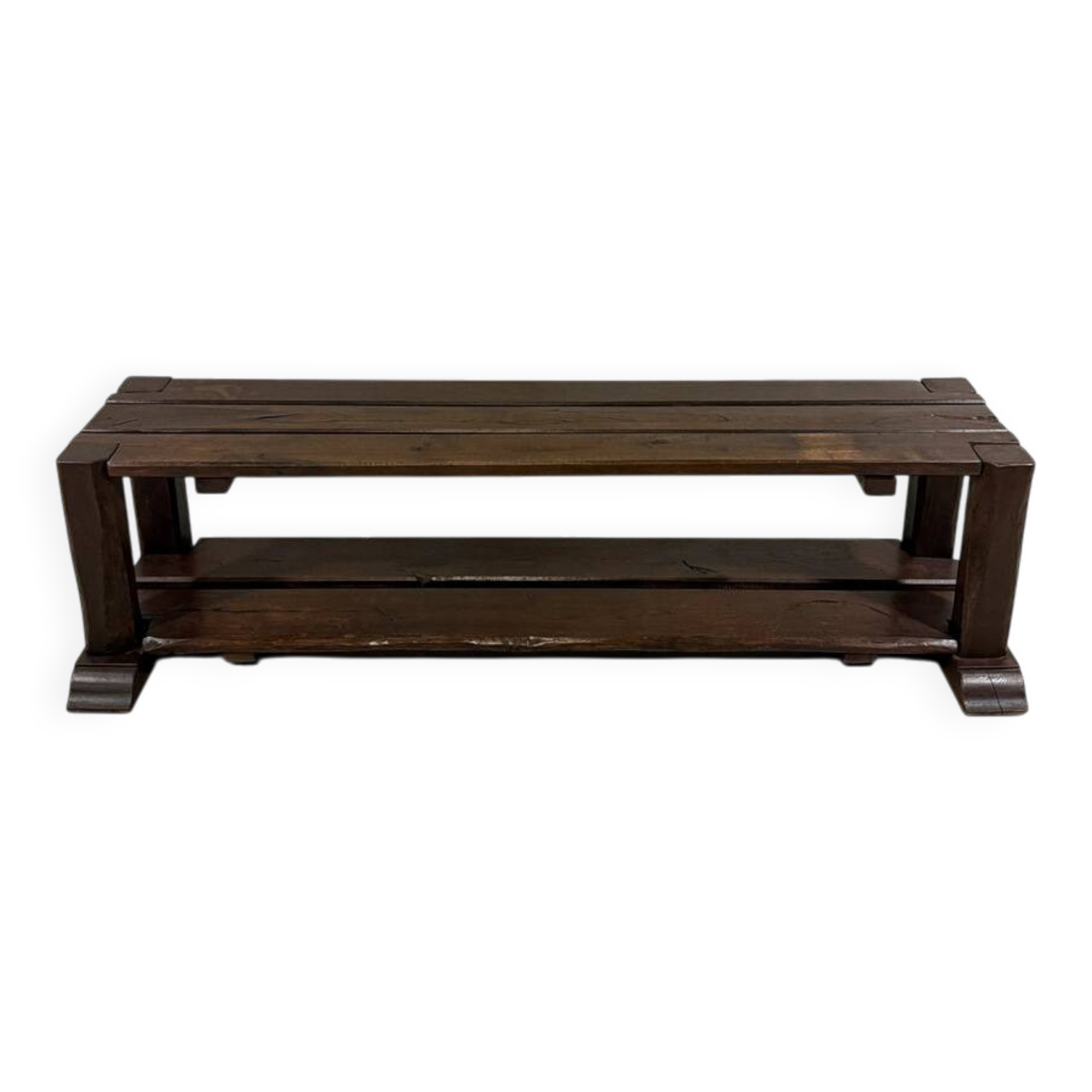 Large brutalist oak bench or wall table 1900’s