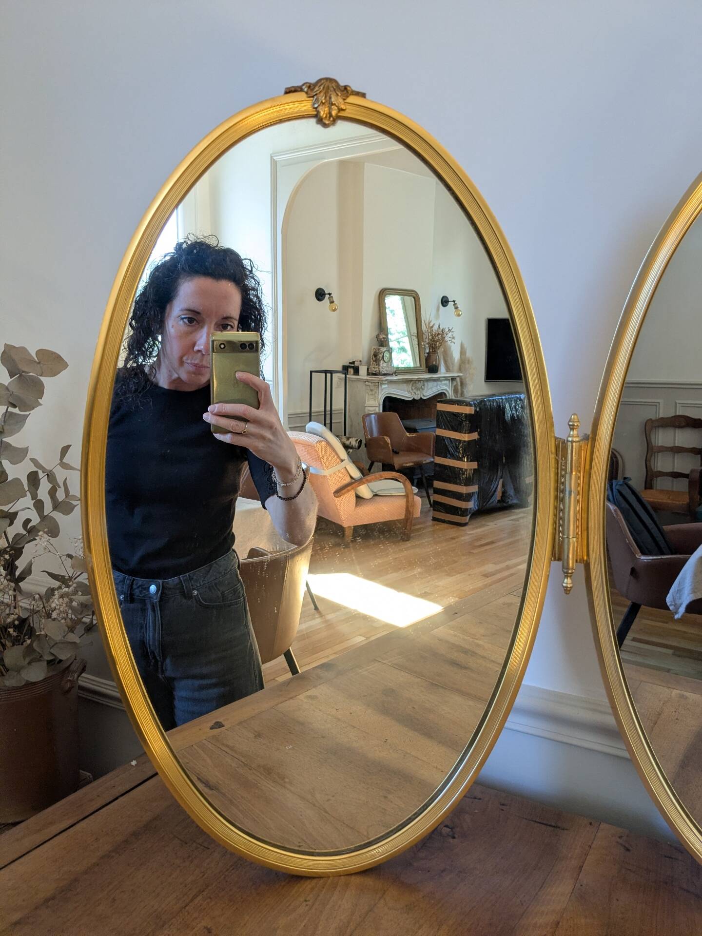 Louis XV style triptych mirror