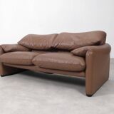 Cassina Maralunga 2 seater in mocca colored leather
