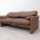 Cassina Maralunga 2 seater in mocca colored leather