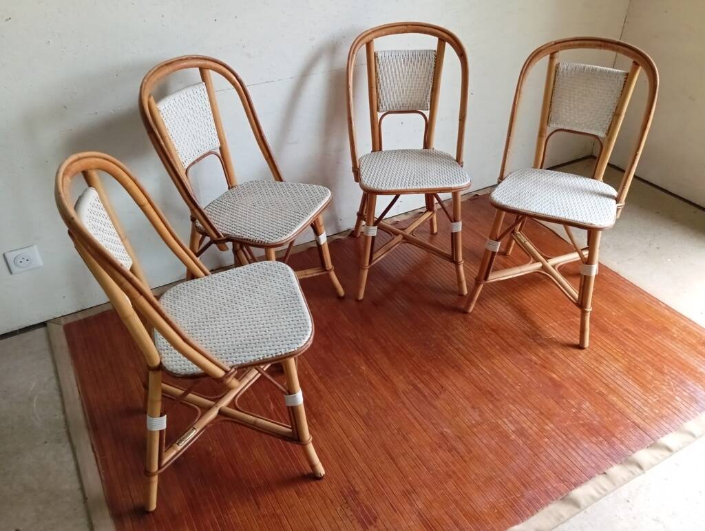 Set of 4 bistro chairs Maison Drucker from the 1990s.