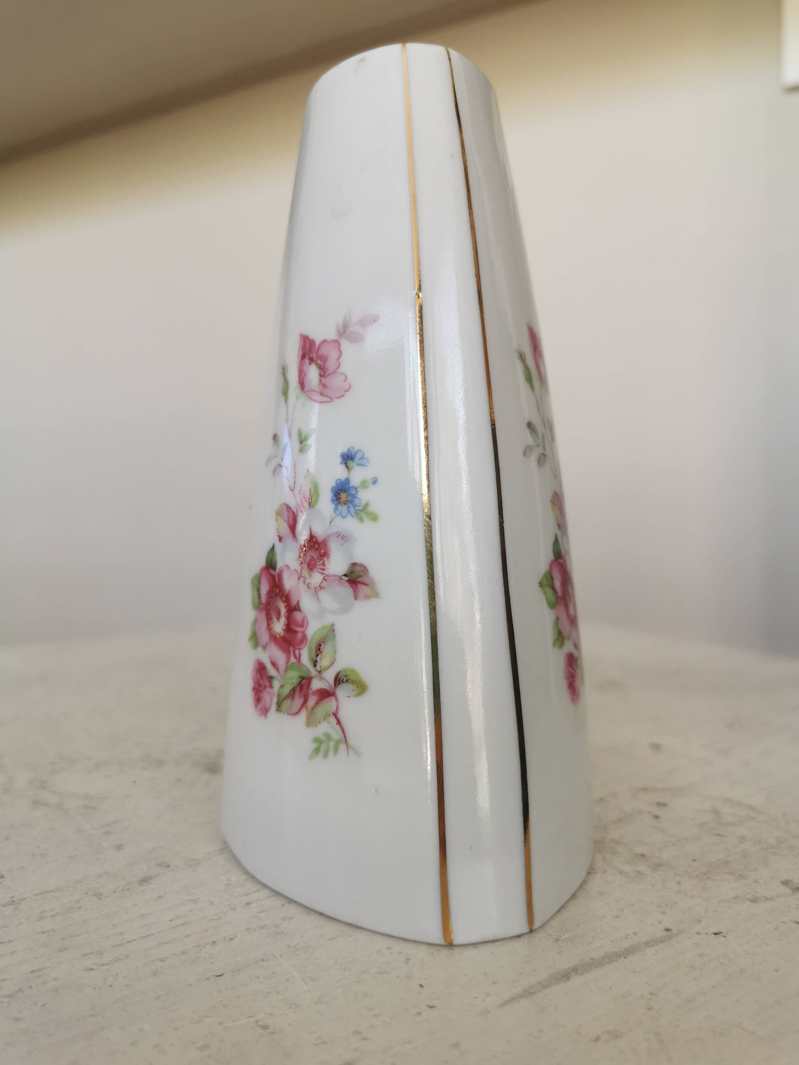 Vase vintage Jugoporcelan : porcelaine florale yougoslave des années 1970