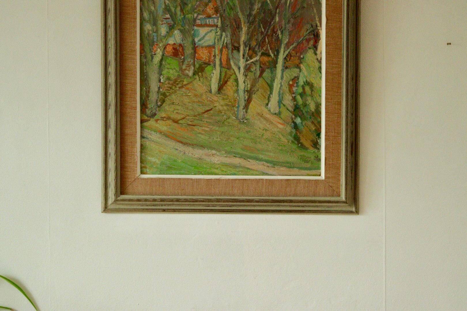 Huile sur panneau suédoise originale – « Paysage d'automne »