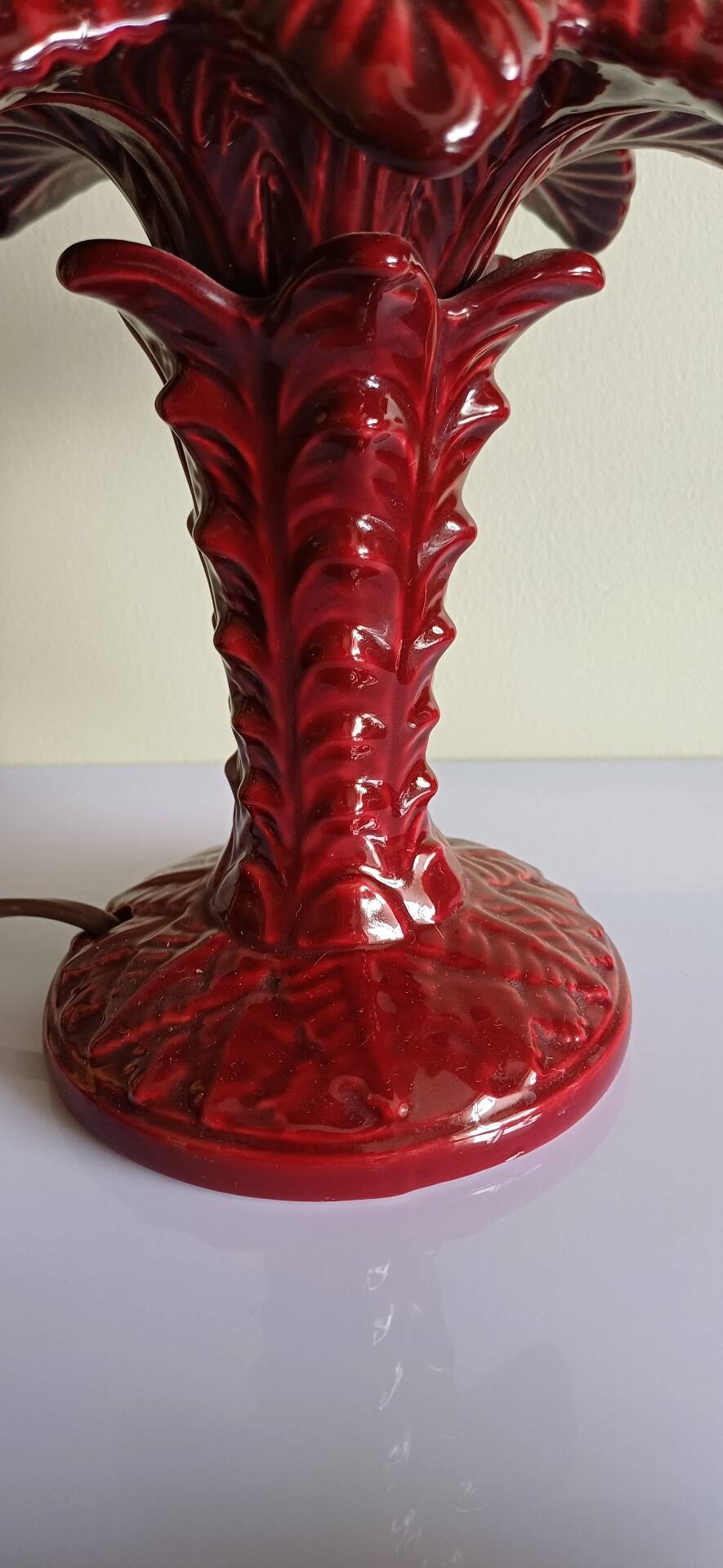 Pied de lampe palmier céramique