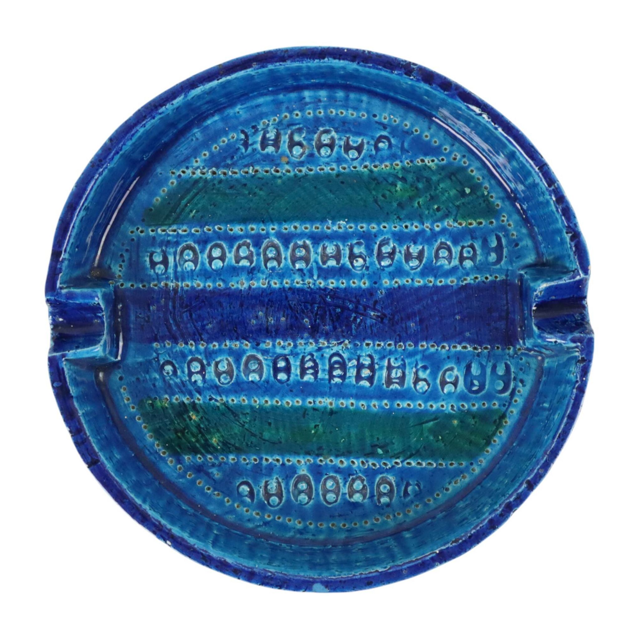 Aldo Londi pour Bitossi Ceramics Cendrier Vide Poche Rimini Bleu
