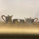 Set thé et café Art déco en cuivre argenté artisans étain