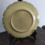 French majolica plate - Slip - XIX th - Pattern Raisin, vine - Sarreguemines