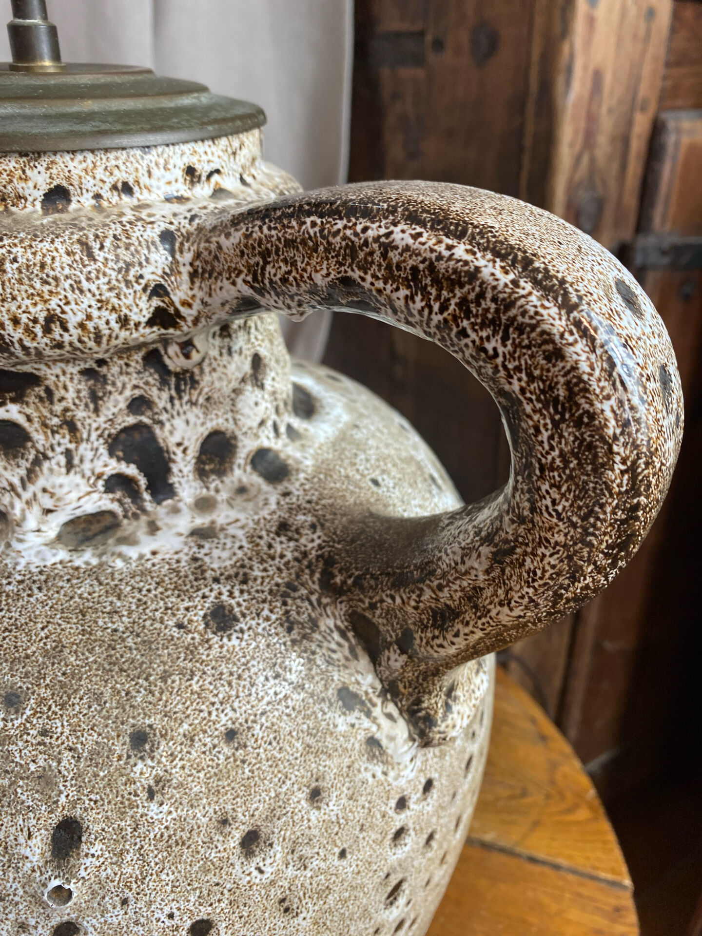 Lamp, large model, fat lava ceramic, West Germany