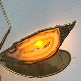 "Libellule" wall light by Jacques Duval Brasseur in brass and agate, 1970.