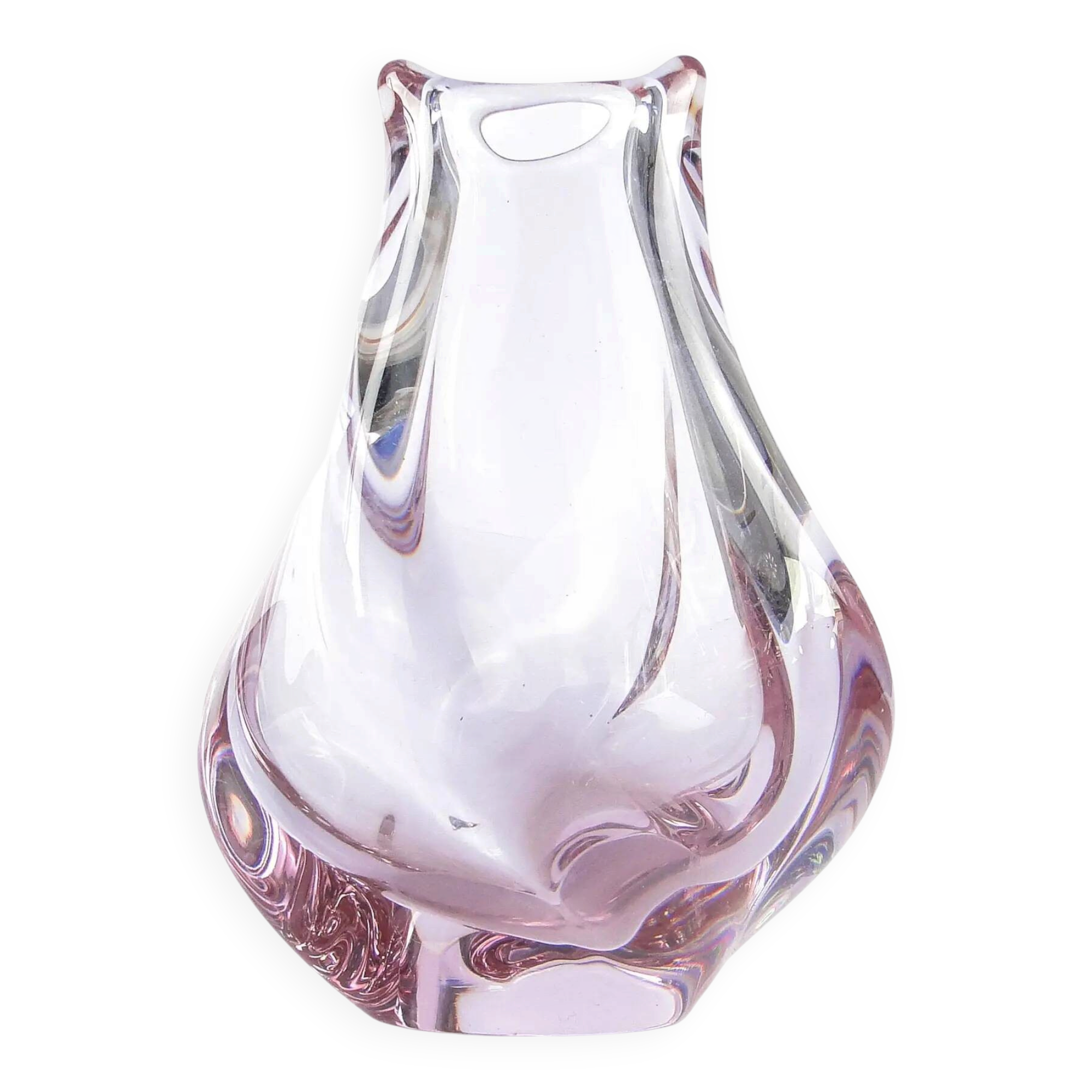 Vase moderne du milieu du siècle, en verre alexandrite, Tchécoslovaquie, années 1950