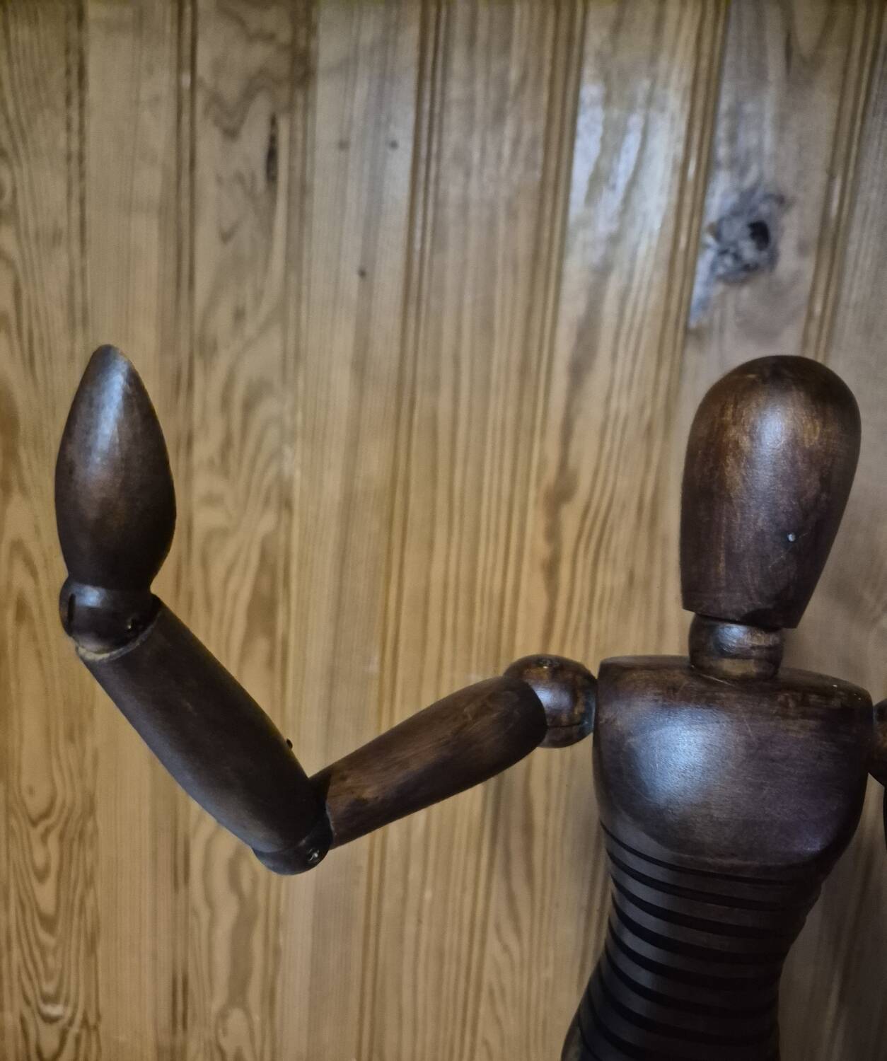 Antique wooden articulated artist's mannequin