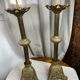 Paire de piques-cierges d’église en bronze et laiton