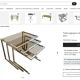 Set of 3 vintage nesting tables in chrome and smoked glass, Roche Bobois style.