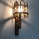 Rattan bamboo lantern wall light. 1950s-1960s