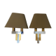 Pair of chrome and brass sconces, Italy, 1970s