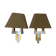 Pair of chrome and brass sconces, Italy, 1970s