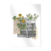 Print collage format a3 bistrot fleuri