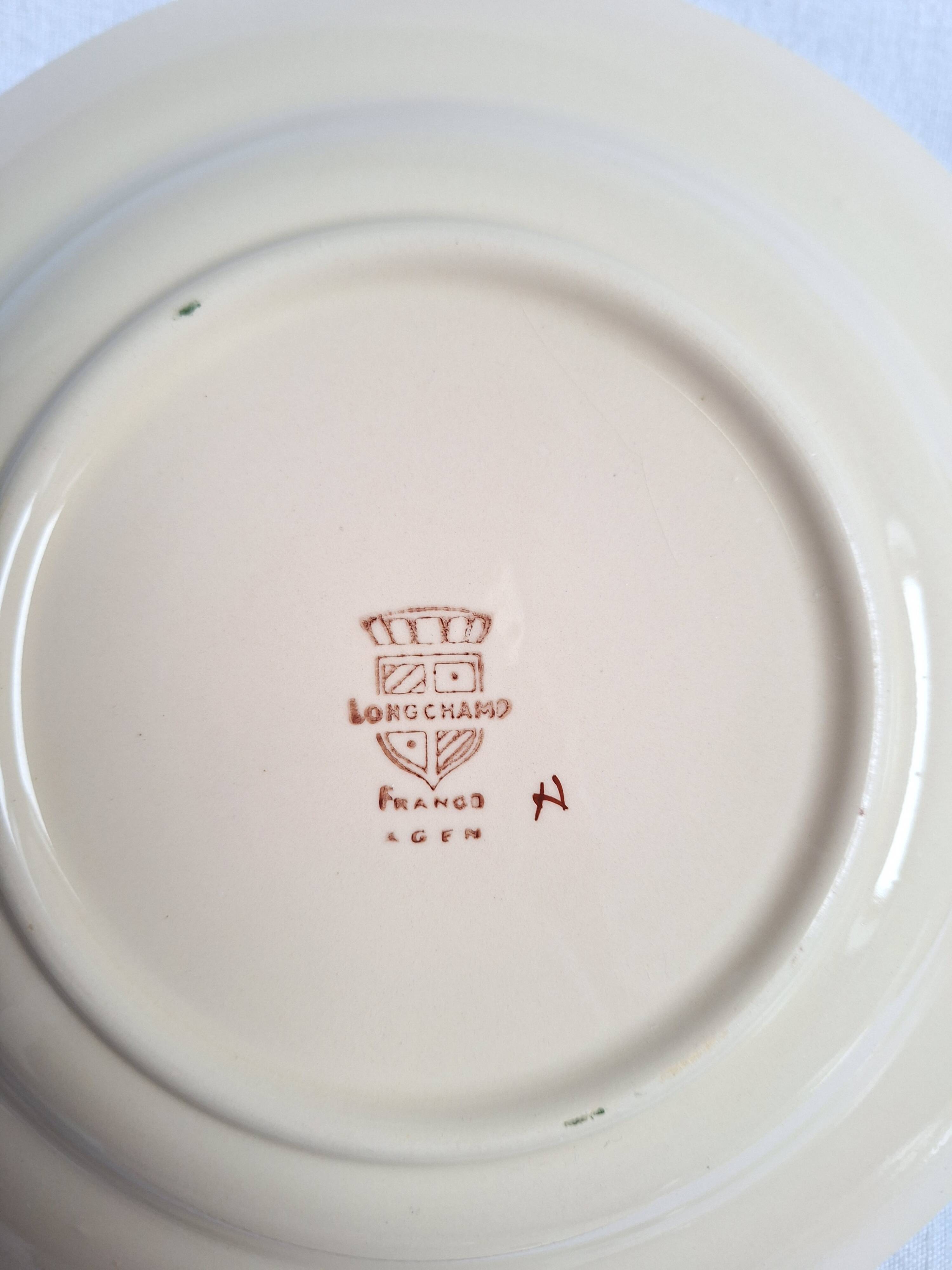 Longchamp Agen pattern soup plates