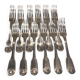 12 silver plated table forks by Christofle Vendome