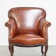 Fully restored antique sheepskin armchair