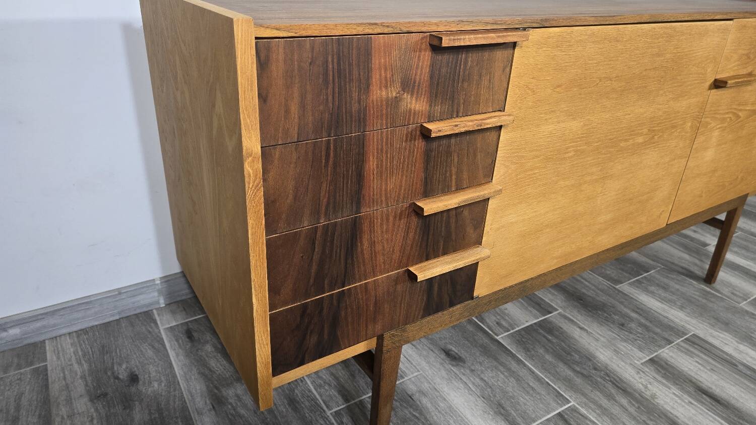 Vintage Wooden Sideboard by Frantisek Mezulanik, 1960