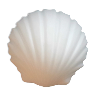 Glashutte Limburg - opal glass shell wall lamp / sconce vintage, 1960s 1970s Germany