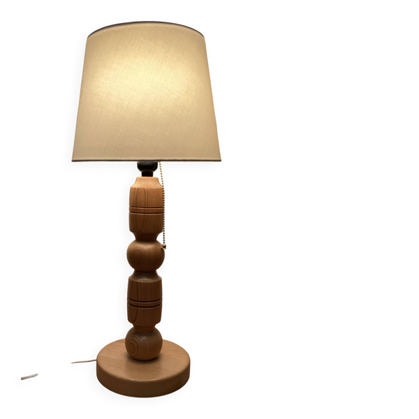 Lampe bois massif design scandinave 1960.