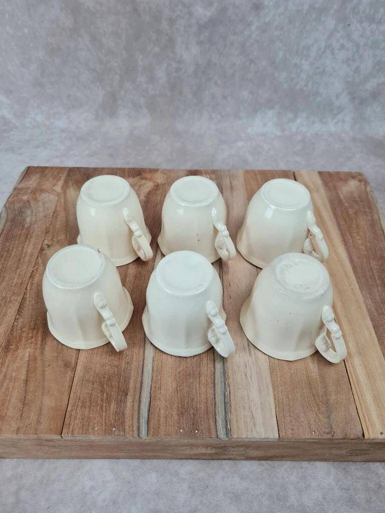 Set of 6 vintage cups and saucers – Saint-Amand & Sarguemines