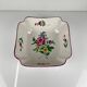 Square salad bowl, lantern model by KG Lunéville, rose pattern.