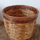 Vintage rattan and bamboo basket - Traditional weaving from China