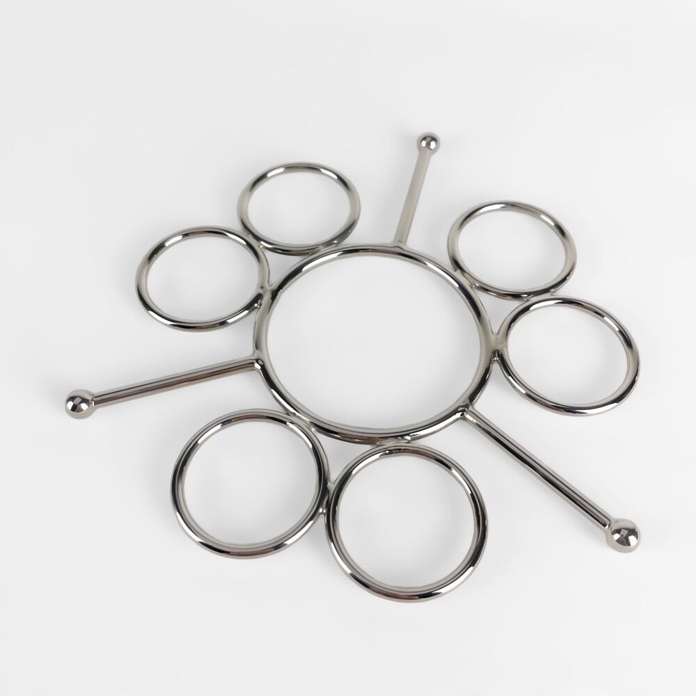 Silver metal and glass caviar serving