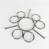 Silver metal and glass caviar serving