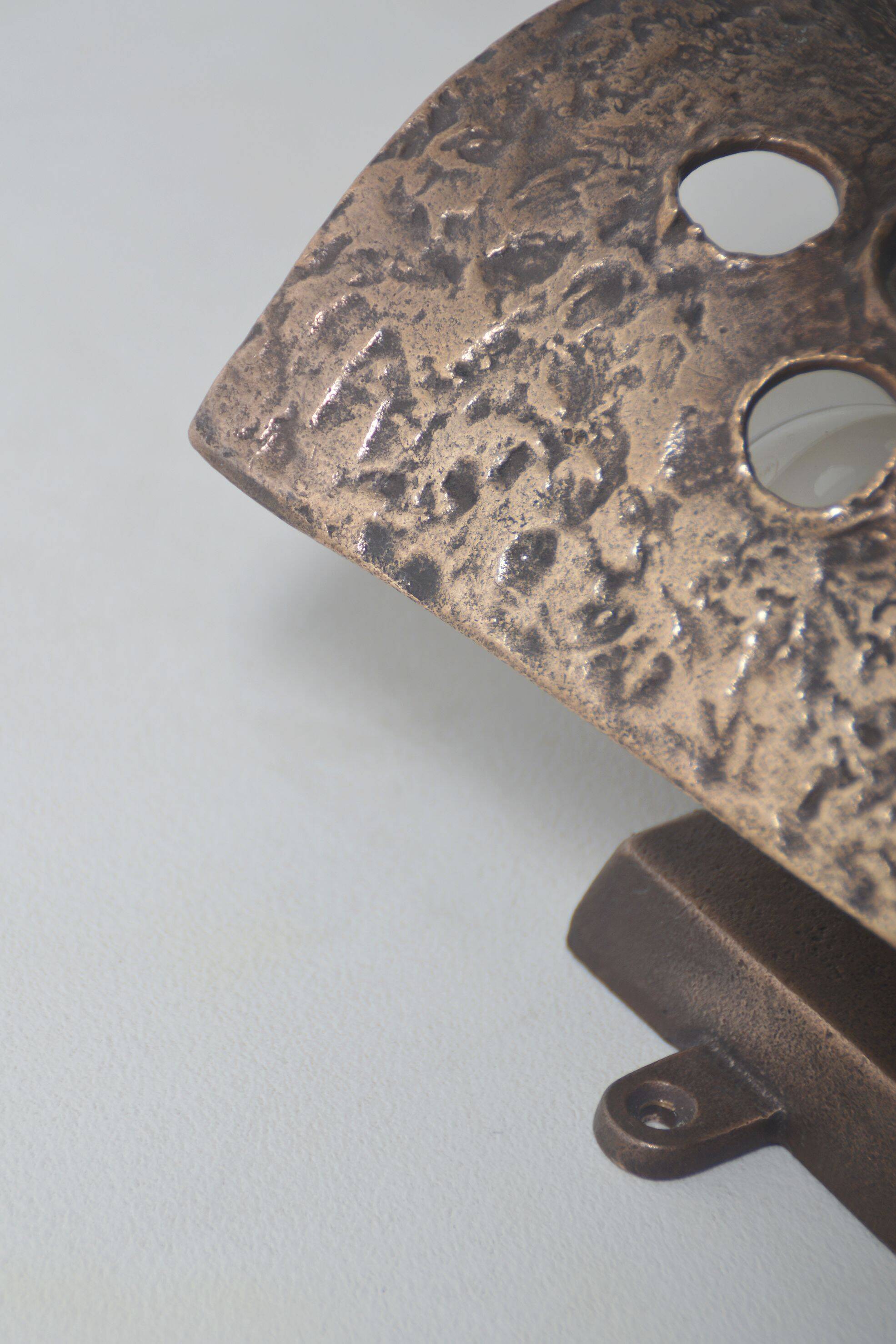 Set of Brutalist wall lamps in bronze, 1960s