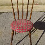 Vintage chairs, wooden, with splayed legs, both.