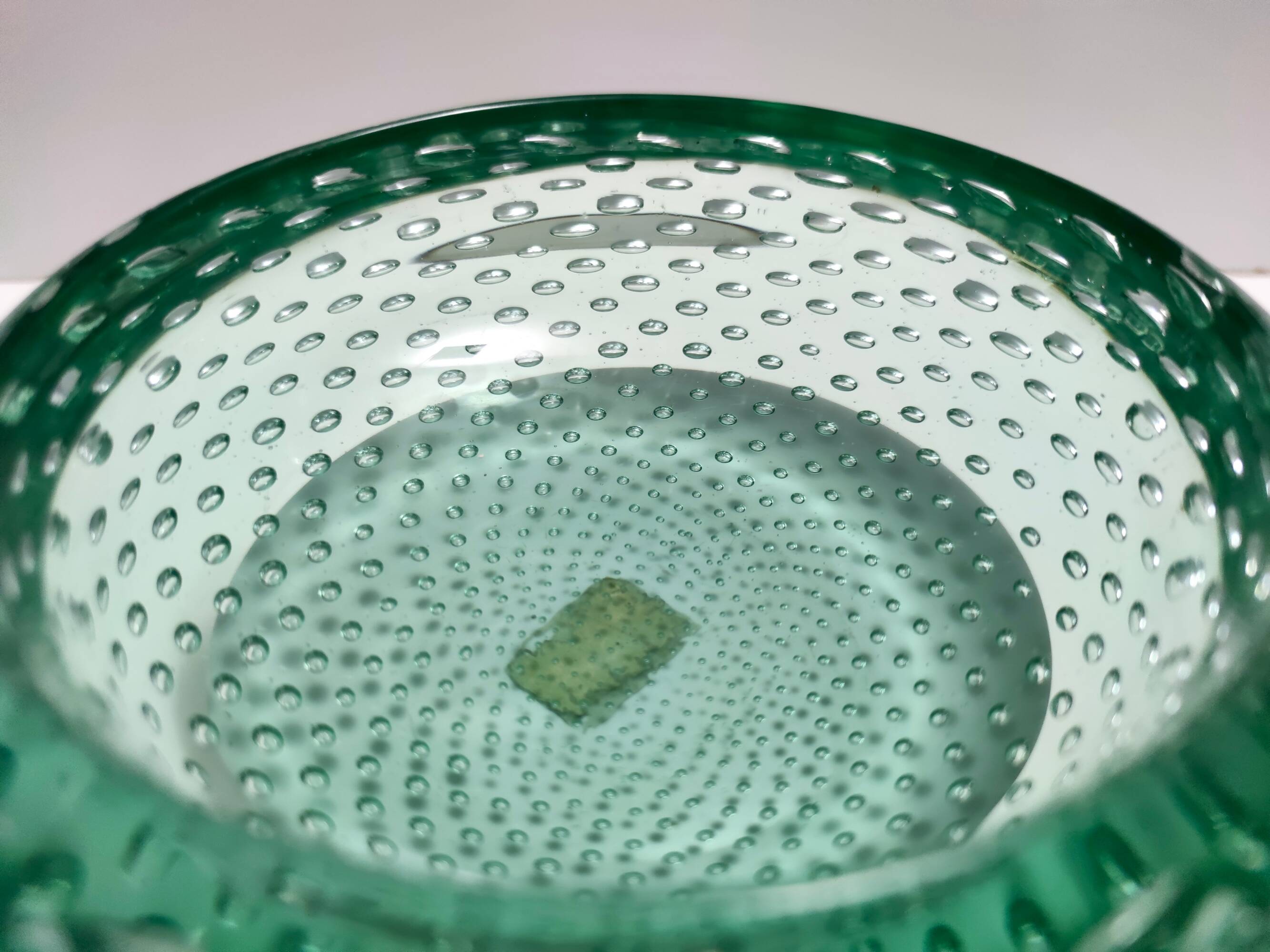 Aquamarine Bullicante Murano Glass Ashtray - Trinket Bowl