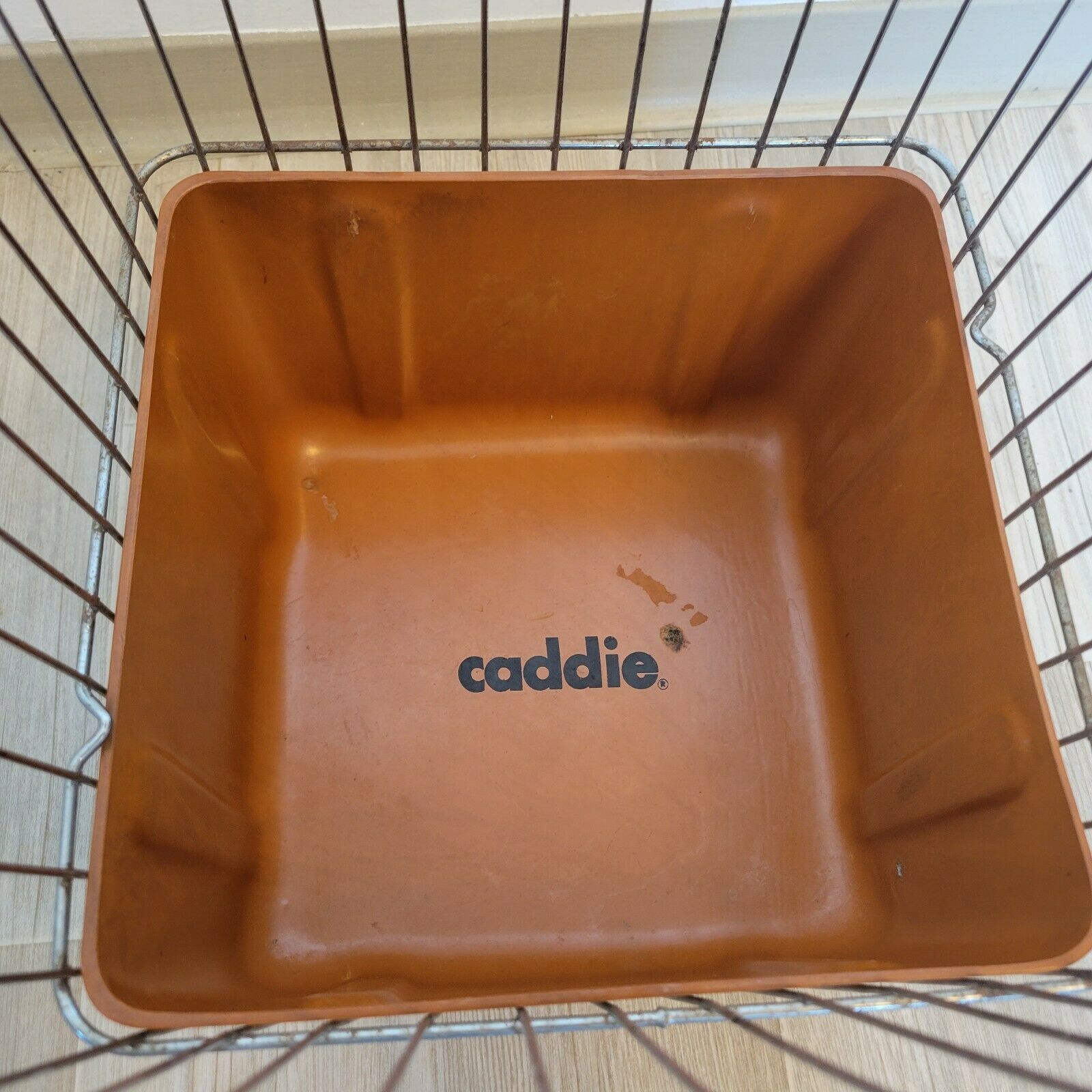 Vintage umbrella holder basket basket metal and plastic brand Caddie