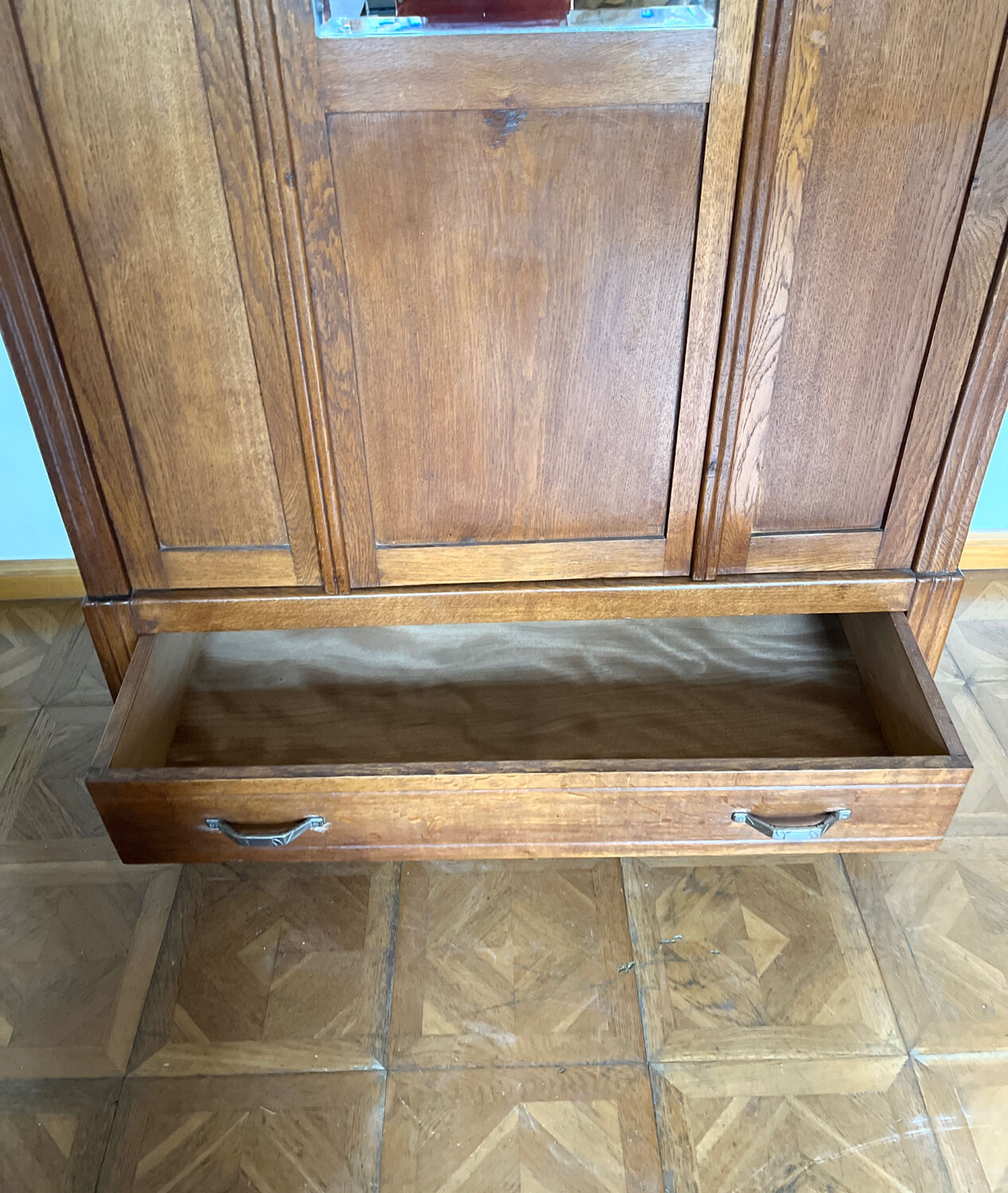 Art deco cabinet raw wood