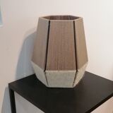 Table lamp woven in cotton and jute thread