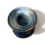 Small 6cm candle holder signed MY enameled ceramic art from France vintage old