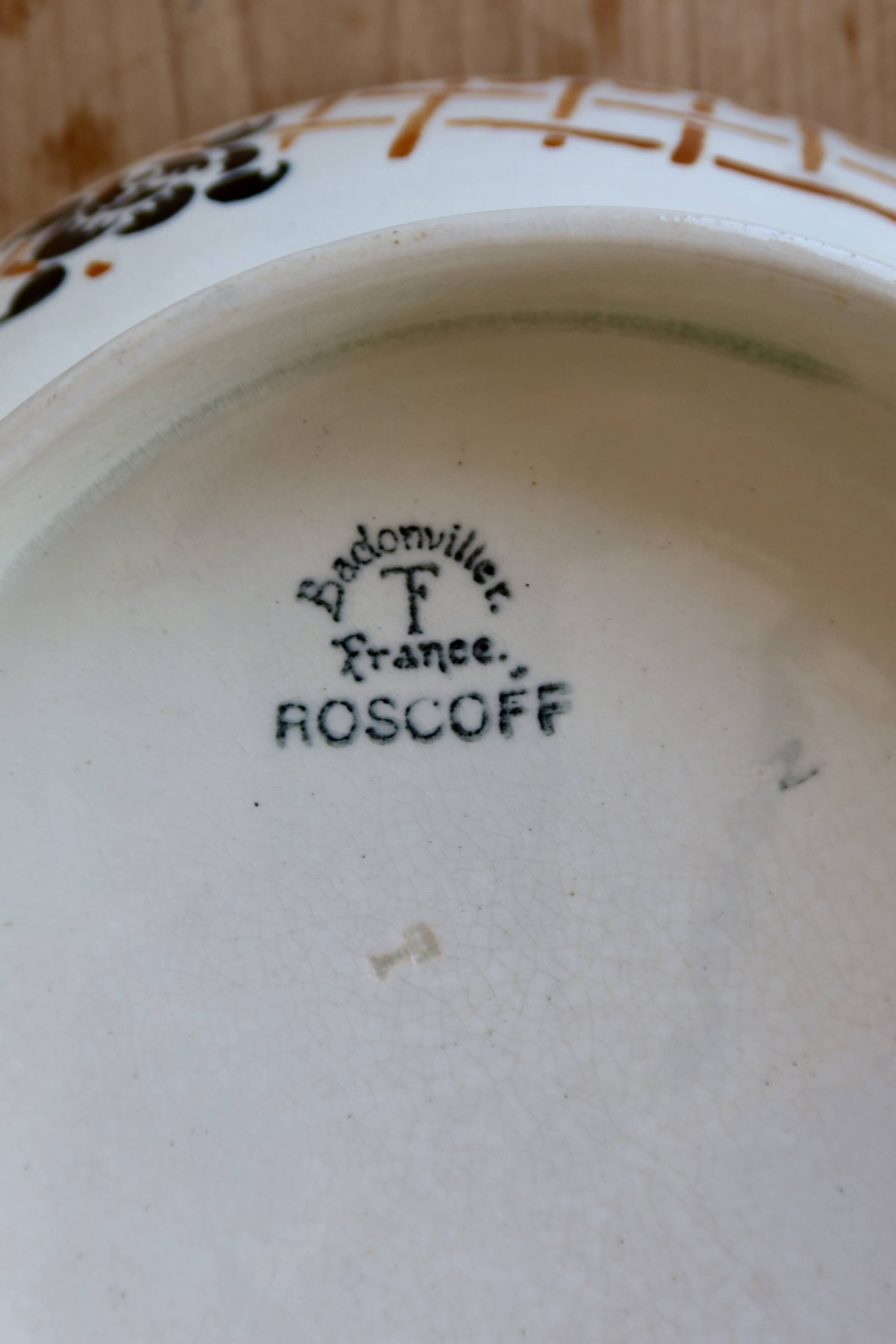 Compotier bas vintage terre de fer Badonviller modèle Roscoff
